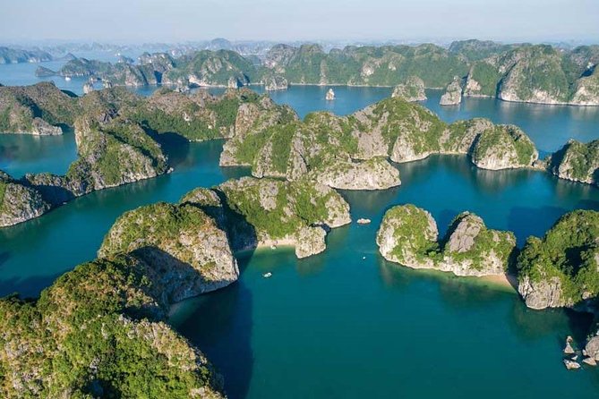 1 Day Boat Tour: HaLong Bay, Lan Ha Bay, Natural Beach and Full Moon Party - Morning views across Lan Ha Bay
