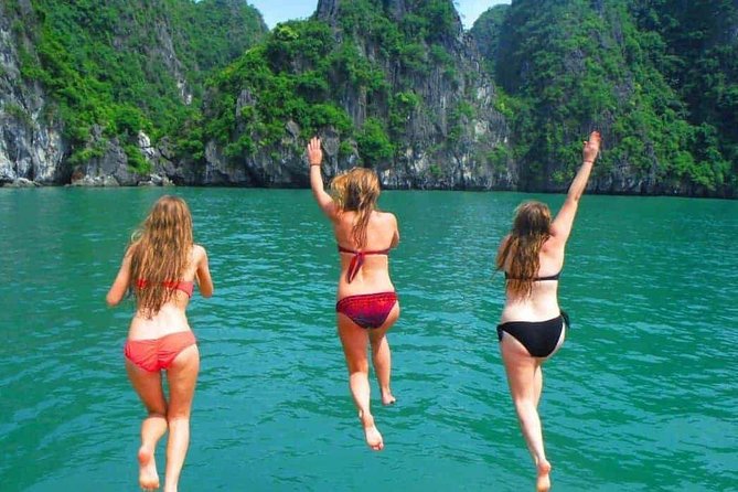 1 Day Boat Tour: HaLong Bay, Lan Ha Bay, Natural Beach and Full Moon Party - Bright Cave and Dark Cave by kayak
