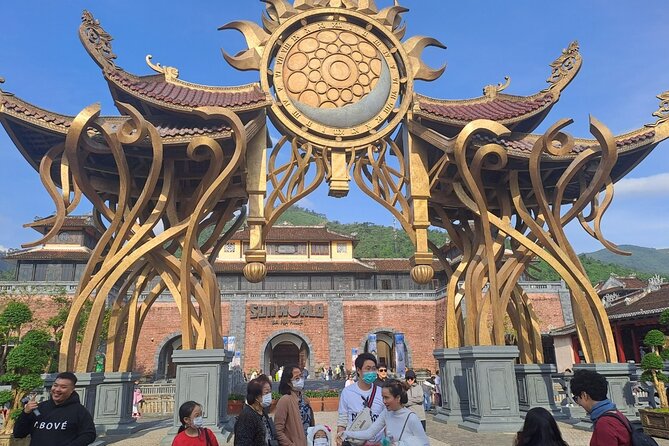 Afternoon private transfer from Danang city to the Golden Bridge - Love Flower Garden, the wine cellar, and the Buddha statue