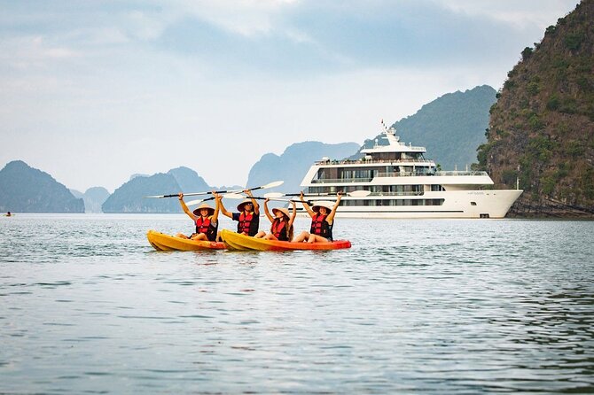 ALL Inclusive: Halong Bay Overnight Luxury Cruise Collection - Day one: Luon Cave and Ti Top Island