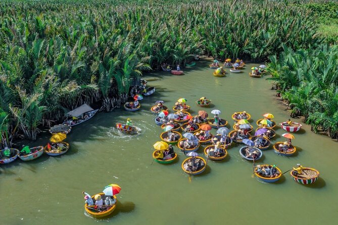 Basket Boat Ride, Coconut Forest, Sunset and Hoi An Town by Night - Rowing through Bay Mau Coconut Forest