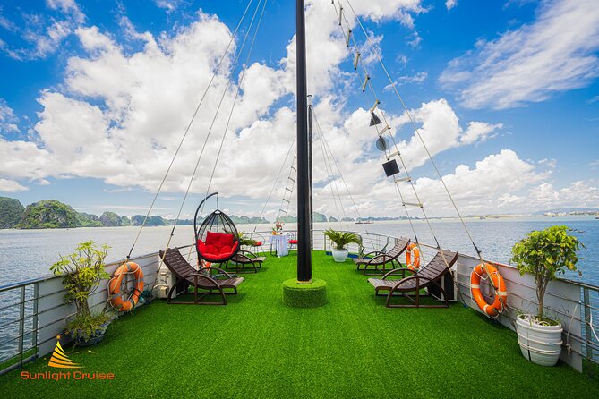 Best Price Halong 5 Star Day Cruise Buffet, Pool ,Sunset party - Starting at Tuan Chau Marina Around 11:30