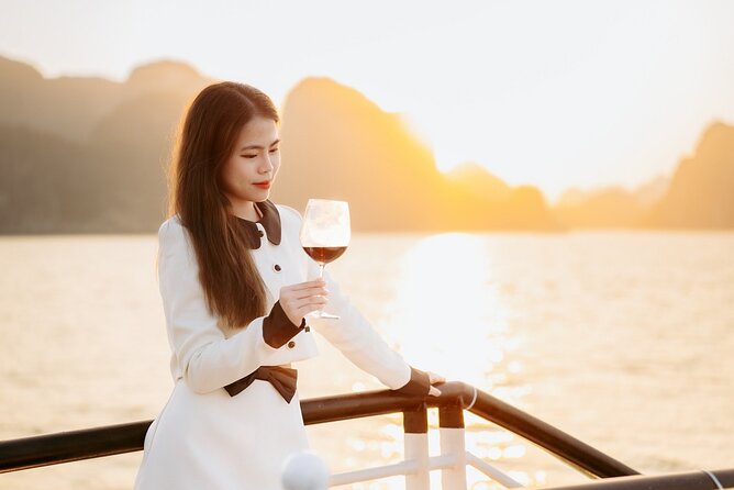 Best Price Halong 5 Star Day Cruise Buffet, Pool ,Sunset party - Ti Top Island for Swimming or the Viewpoint