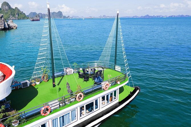 Best Price Halong 5 Star Day Cruise Buffet, Pool ,Sunset party - Cruising Past Halong Bay’s Limestone Islands