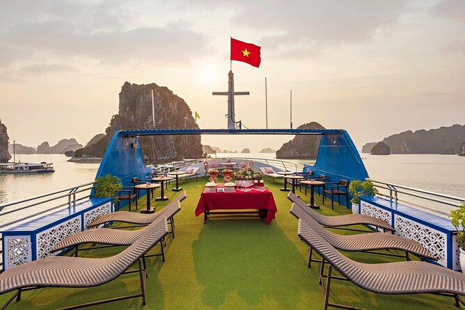 Best Price Halong Bay Full-Day Trip,Cave,Titop,Kayak By Transfer - Sunset snacks on the boat