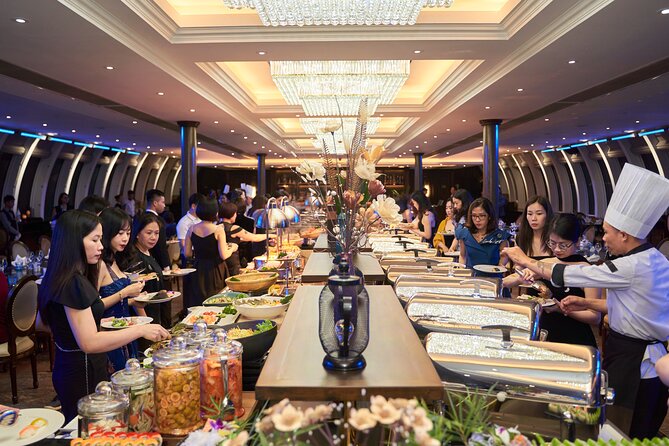 Buffet on Paradise Delight Dining Cruise Halong Bay Tour - Service from Blue, Trang, Nyi Antonio, and the crew