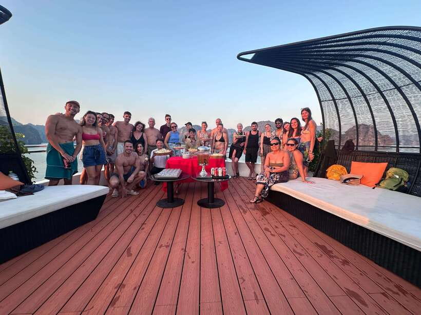 Cat Ba Island: Lan Ha Bay Full-Day with Luxury Cruise - The Sunset Party on the Way Back