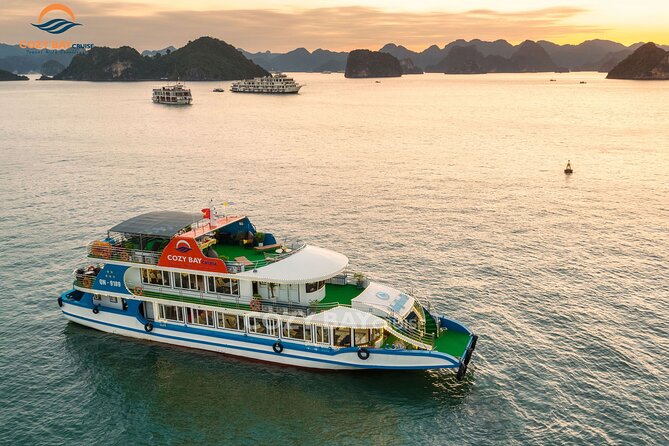 Cozy Bay Halong 5-Star Day Cruise, Buffet, Cave, Kayak, Swimming - Kayaking or bamboo boat through the water