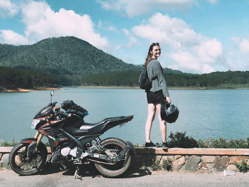 Dalat: MOTORBIKE TOUR TO PONGOUR FALLS- SILK- COFFEE FARM - Leaving Dalat for pine forests and farm roads