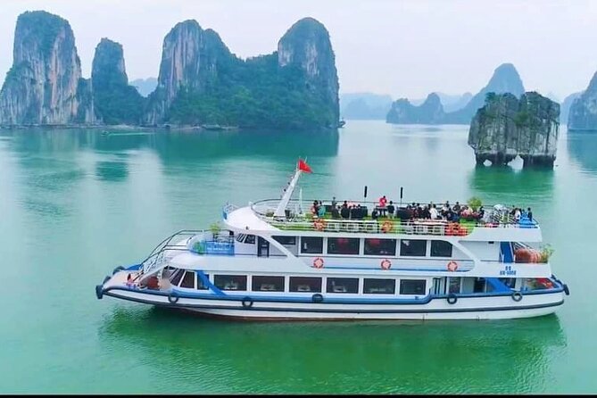 DELUXE Halong Cruise 1 Day Tour From Hanoi - Daily Operated - Lunch with Halong Bay outside the windows