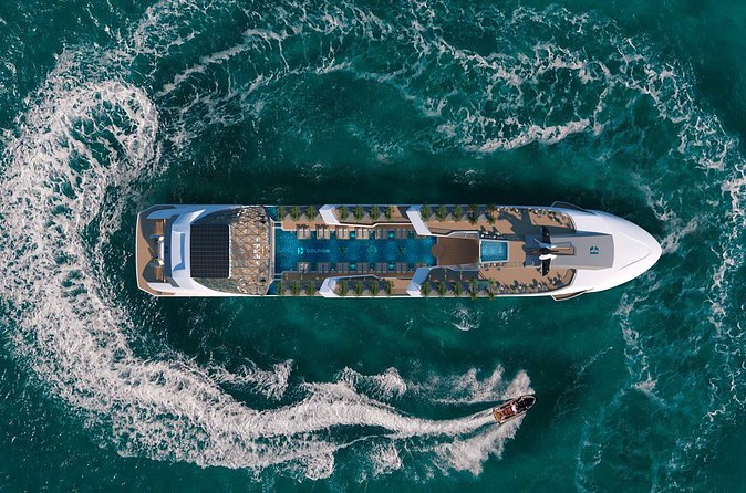 Dolphin Cruise – Experience Halong Bay in Timeless Luxury - The sunset return brings the pool and music
