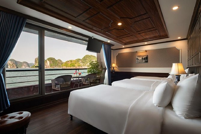 Doris Cruise 5 star cruise 2 days visiting Halong Bay Lan Ha Bay private balcony - Food and service onboard