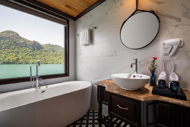 Doris Cruise 5 star cruise 2 days visiting Halong Bay Lan Ha Bay private balcony - Tra Bau: kayaking, swimming, or the Jacuzzi