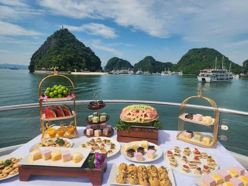 From Ha Long: Luxury Symphony Day Cruise with 2 Jacuzzi Pool - Surprise Cave, 11:45 to 12:45