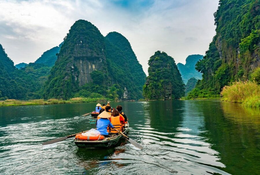 From Hanoi: Trang An Eco-tourism -Bai Dinh pagoda & Mua Cave - Trang An’s waterways and tunnel caves