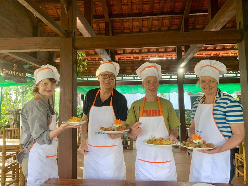 From Hoi An: Cooking Class at Organic Farm - Sitting down to eat what you made