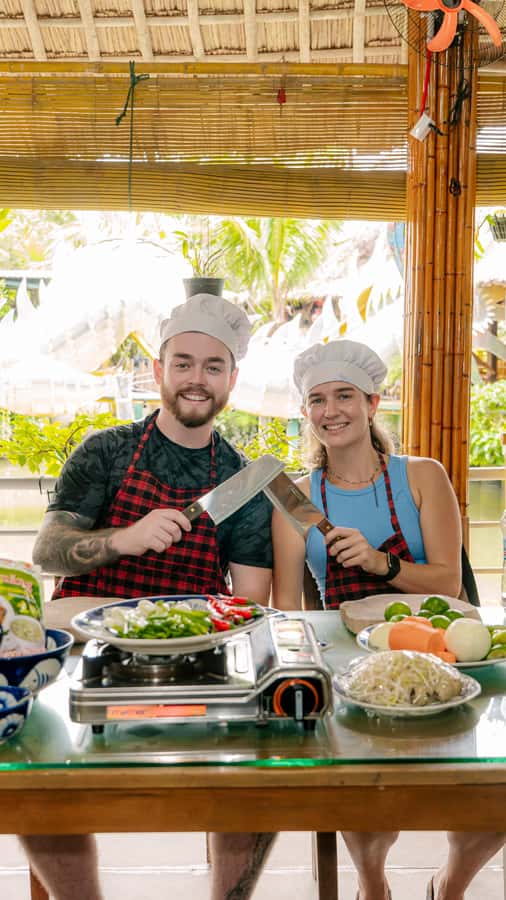 From Hoi An: Market Tour, Basket Boat Ride and Cooking Class - Cooking four dishes in a rural kitchen