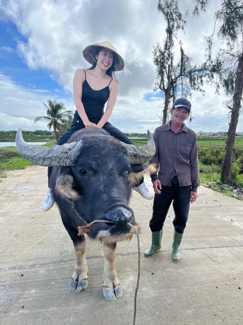 Funny day cycling, Buffalo riding and Basket boat - Riding narrow lanes toward Cam Thanh