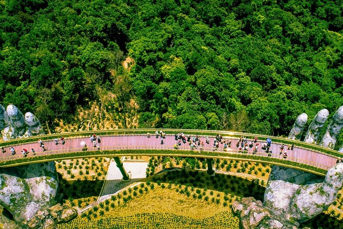 Golden Bridge Ba Na Hills with Buffets Lunch 2 ways cable car - Gardens, cellar, and Linh Ung Pagoda