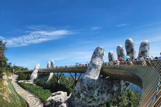 Golden Bridge-Marble Mountain-Hoi An City -Boat Ride-Night Market - Ba Na Hills sets the pace for a very full day