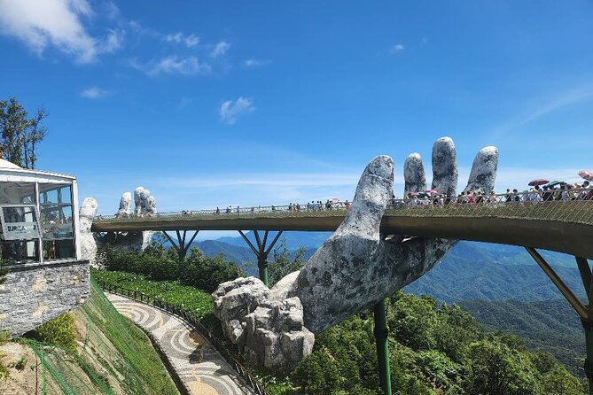 Golden Bridge-Monkey mountain-Dragon Bridge -Marble Mountain Fullday PrivateTour - Marble Mountains: caves, temples, and steps