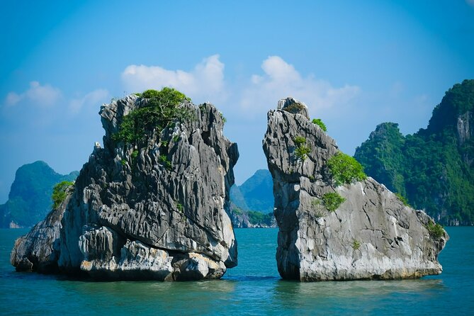 Ha Long Bay Cruise Day Tour-Cave, Kayaking,Ti top island & Lunch - Cruising among Ha Long Bay’s limestone towers