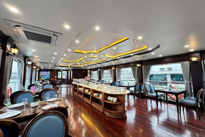 Ha Long Bay Luxury Day Cruise with Buffet Lunch, Caves & Kayaking - Ti Top Island for swimming or a hilltop view