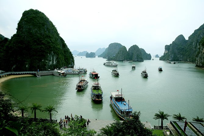 Halong Bay Cruise Tour from Hanoi with Kayak Adventure - Boarding at Tuan Chau harbor around noon