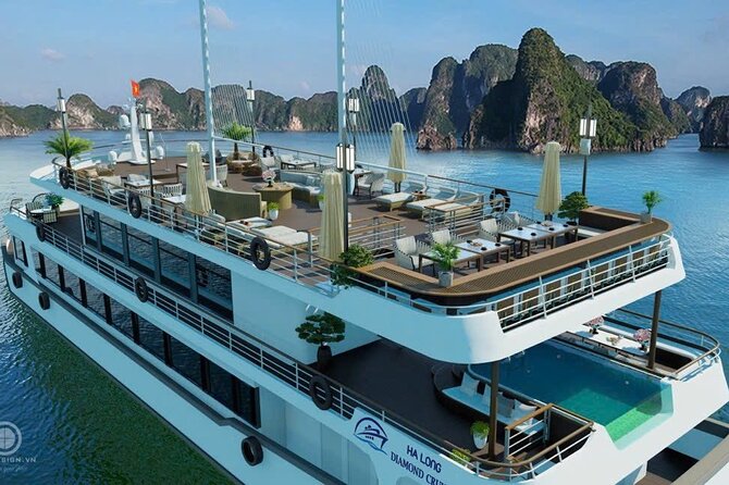 Halong Bay Day Tour By Diamond Era Cruise,Titop,Sung Sot & kayak - Boarding Diamond Era at Halong International Port
