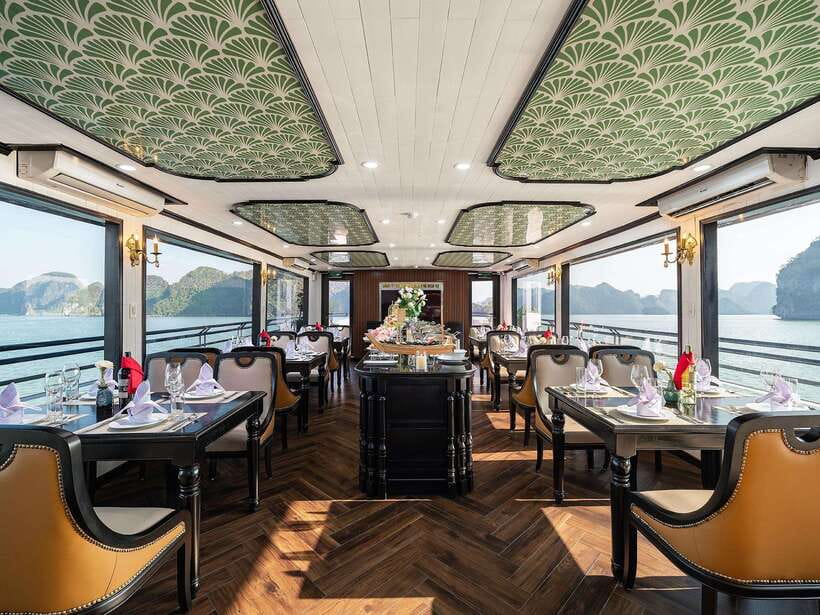 Halong Bay: Luxury Day Cruise with Buffet, Kayak, Swim - The sunset party on the return ride