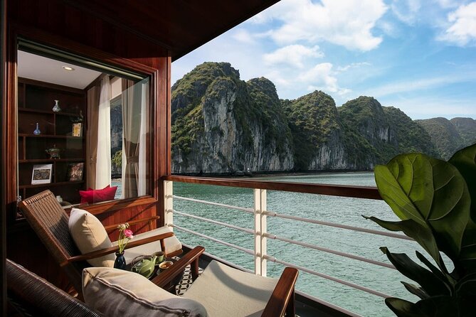 Halong Pandora 5 Star Cruise 2D1N-All Inclusive, cave, transfer - Sunset hour, cooking class, and evening activities