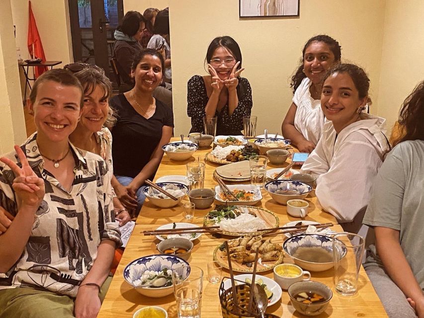 Hanoi: 5 Local Dishes Cooking Class with Meal & Market Visit - Sitting down to eat your own Hanoi meal