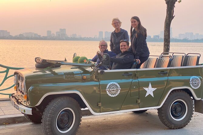 Hanoi Jeep Tour: Red River Countryside+ Backstreet+ Train-street - City landmarks from the back seat