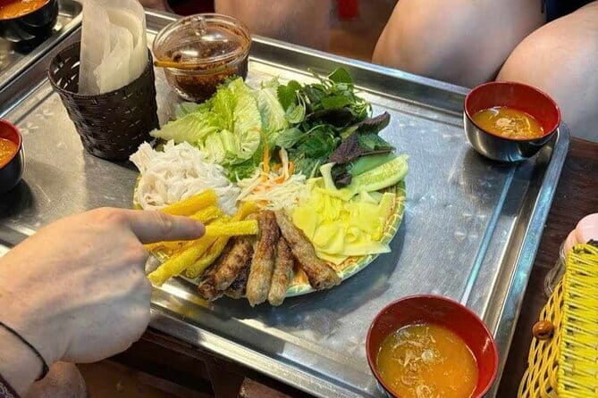 Hanoi Street Food Tour with egg coffee making - Fried spring rolls and pho rolls