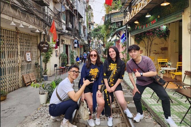 Hanoi Walking Street Food Tour with Train-Street Visit - Train Street, coffee, and the wait for the rails