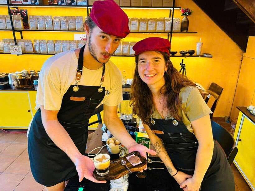 Hoi An: Vietnamese Coffee Making Workshop at Local Roastery - Sitting down with two coffees you made yourself