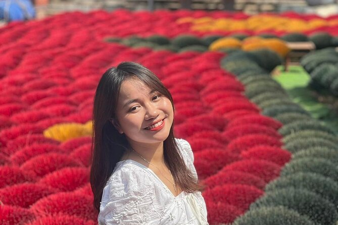 Instagram Incense Quang Phu Cau Village Tour with Train Street - Walking through the incense-making process