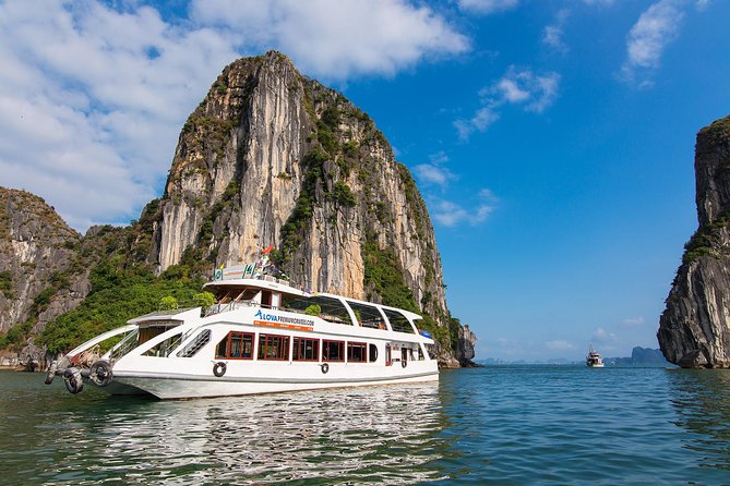 Luxury Halong Bay 1 Day on Cruises From Hanoi with Bus & Lunch - Boarding the cruise at 12:15