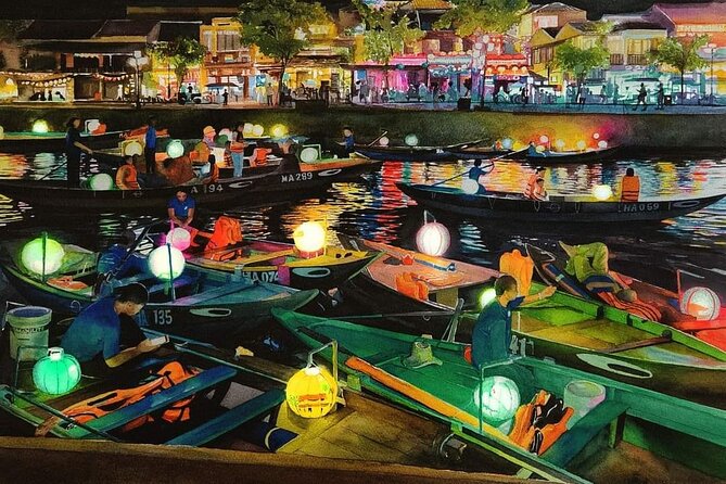 MARBLE MOUNTAIN-AM PHU Cave & HOI AN -Colourful Lantern Boat Ride - Huyen Khong Cave and the marks of war