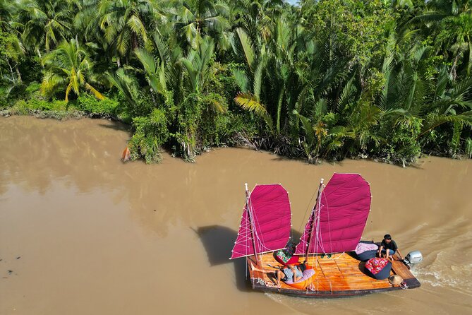 Mekong River Relaxing Sail boat cruise to Coconut Canals (1.5HRS) - Beanbags, fried banana, and a sunset pause