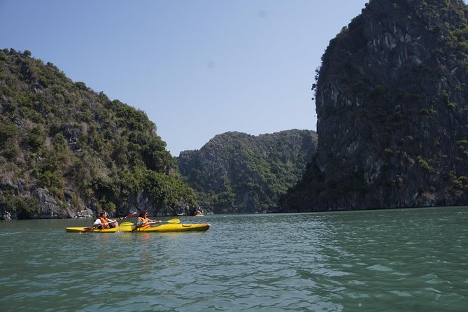 Most favorite full day boat tour with kayaking in Lan Ha bay, Ha Long bay - The return to Cat Ba and what the price covers