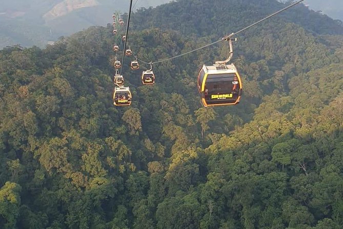Private luxury Ba Na Hills & Hoi An Walking Tour, Night Market - Riding up to the Golden Hands Bridge