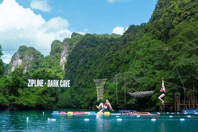 Zipline Dark cave & Paradise cave: Full-day Exploration - From Dong Hoi to the jungle
